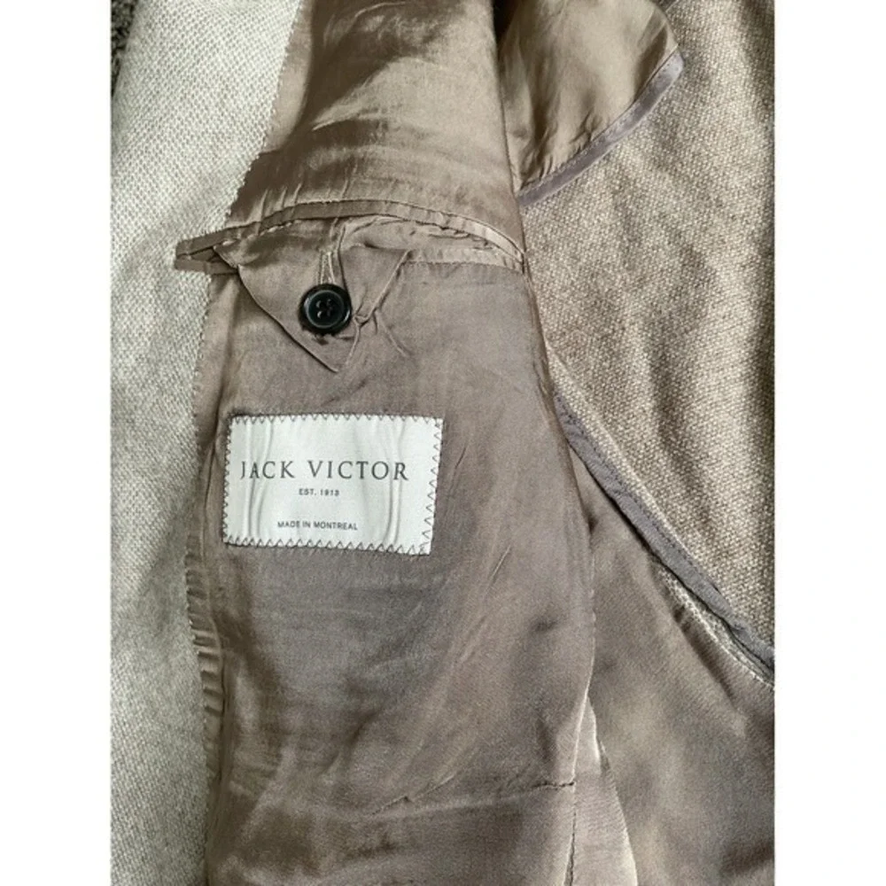 Jack Victor Mens Light Tan cream‎ wool silk Blend Sport Coat blazer sz 46R